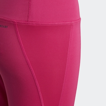 ADIDAS SPORTSWEAR Skinny Workout Pants 'Aeroready 3-Stripes High-Rise Optime ' in Pink