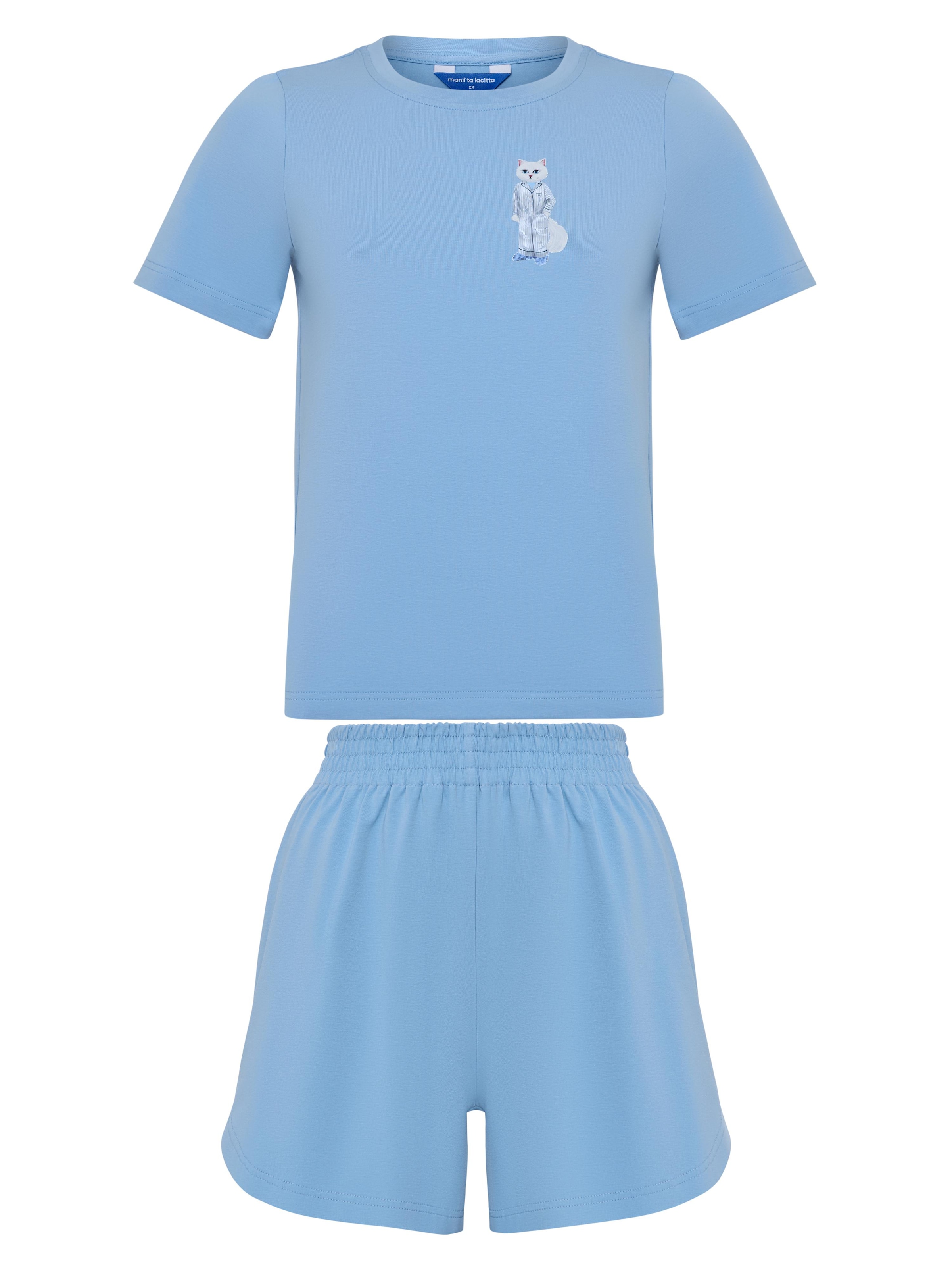 Cat e Lolette Pyjama 'Cat Pajamas'‌‌‌‌‌‌‌‌‌‌ in Blau: Vorderseite