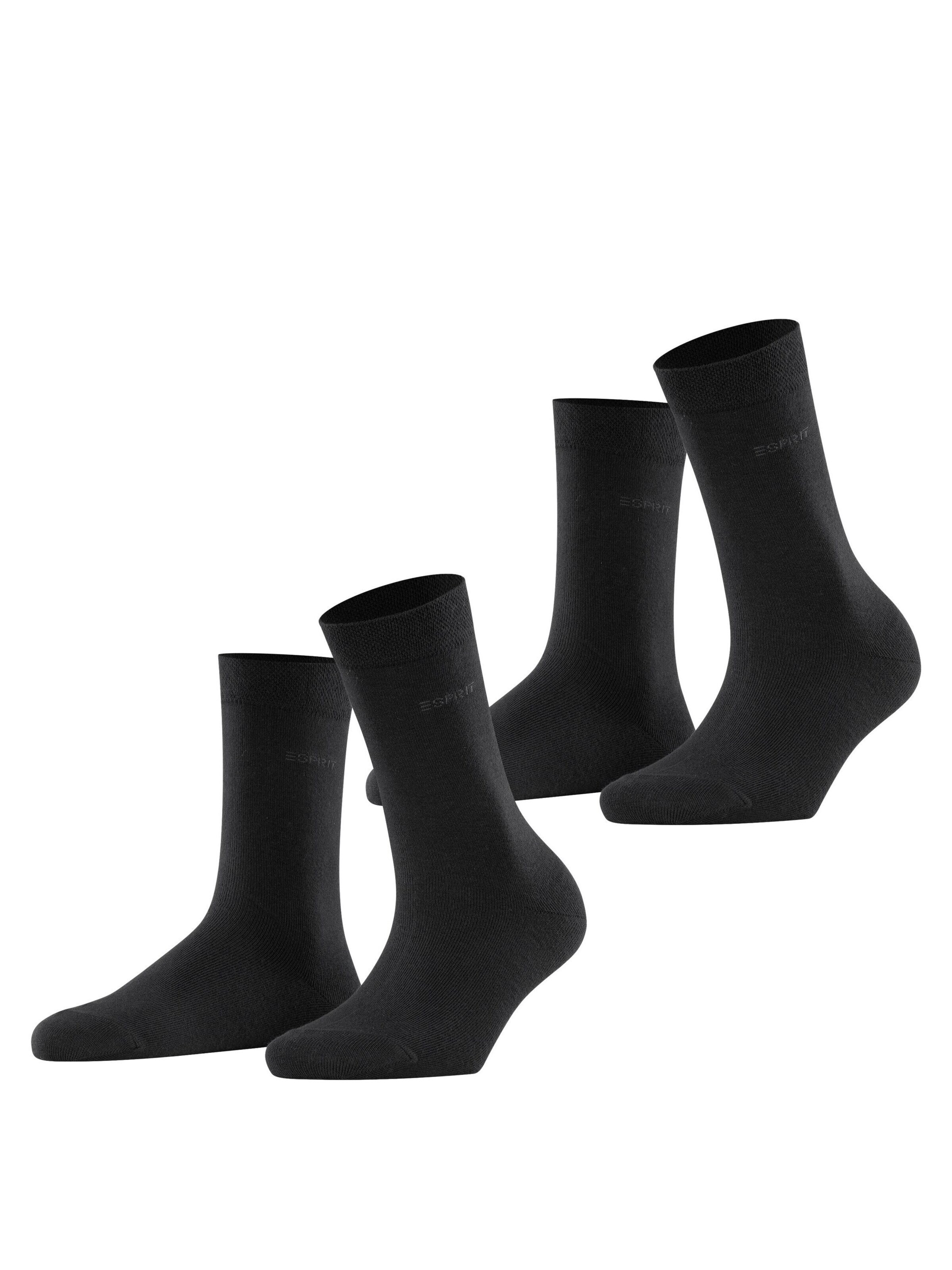 ESPRIT Socken 'Basic Easy 2-Pack'‌‌‌‌‌‌‌ in Schwarz: Vorderseite