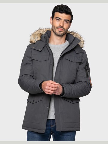 Veste mi-saison Threadbare en gris : devant