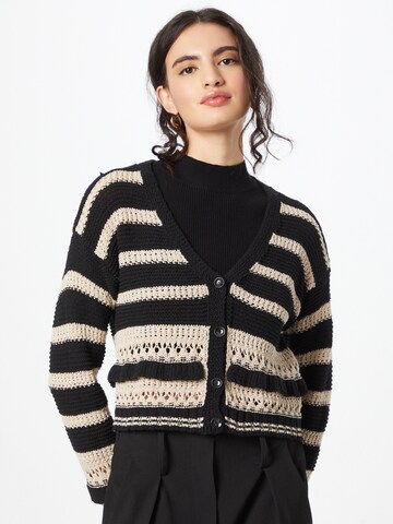 Sisley Knit Cardigan in Black: front