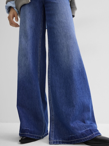 bonprix Wide leg Jeans in Blauw