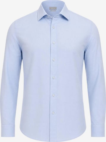 Coupe regular Chemise business 'COTTON LINEN SLIM SHIRT' Michael Kors en bleu : devant