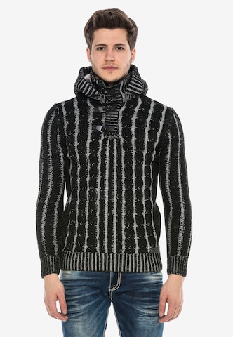 CIPO & BAXX Strickpullover in Schwarz: predná strana