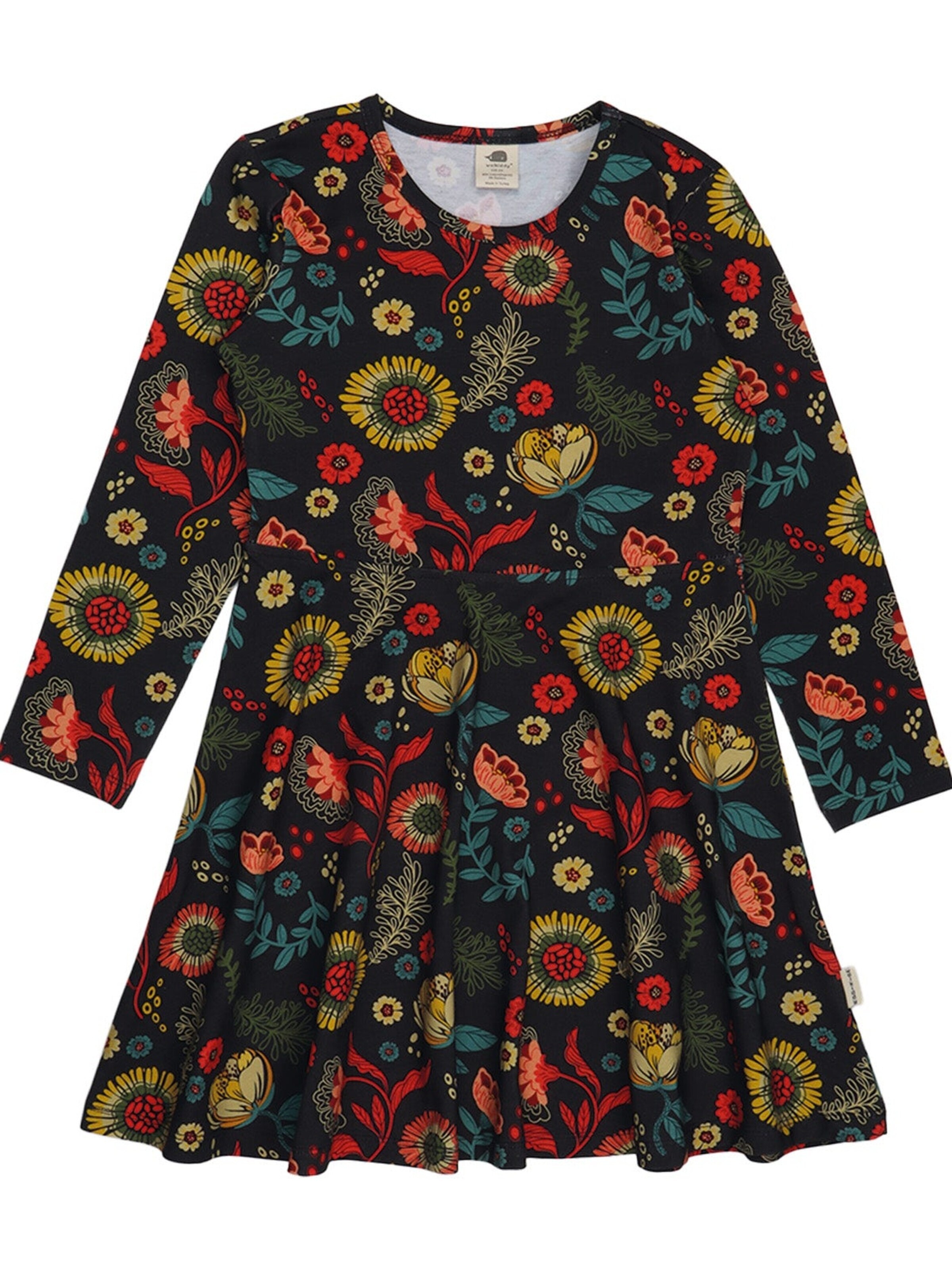 Walkiddy Dress 'Walkiddy - Cheerful Flowers Dress' in 98 in Dark blue, Item view