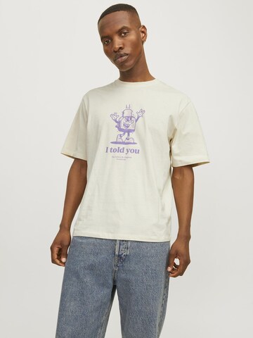 JACK & JONES Shirt in Beige: front
