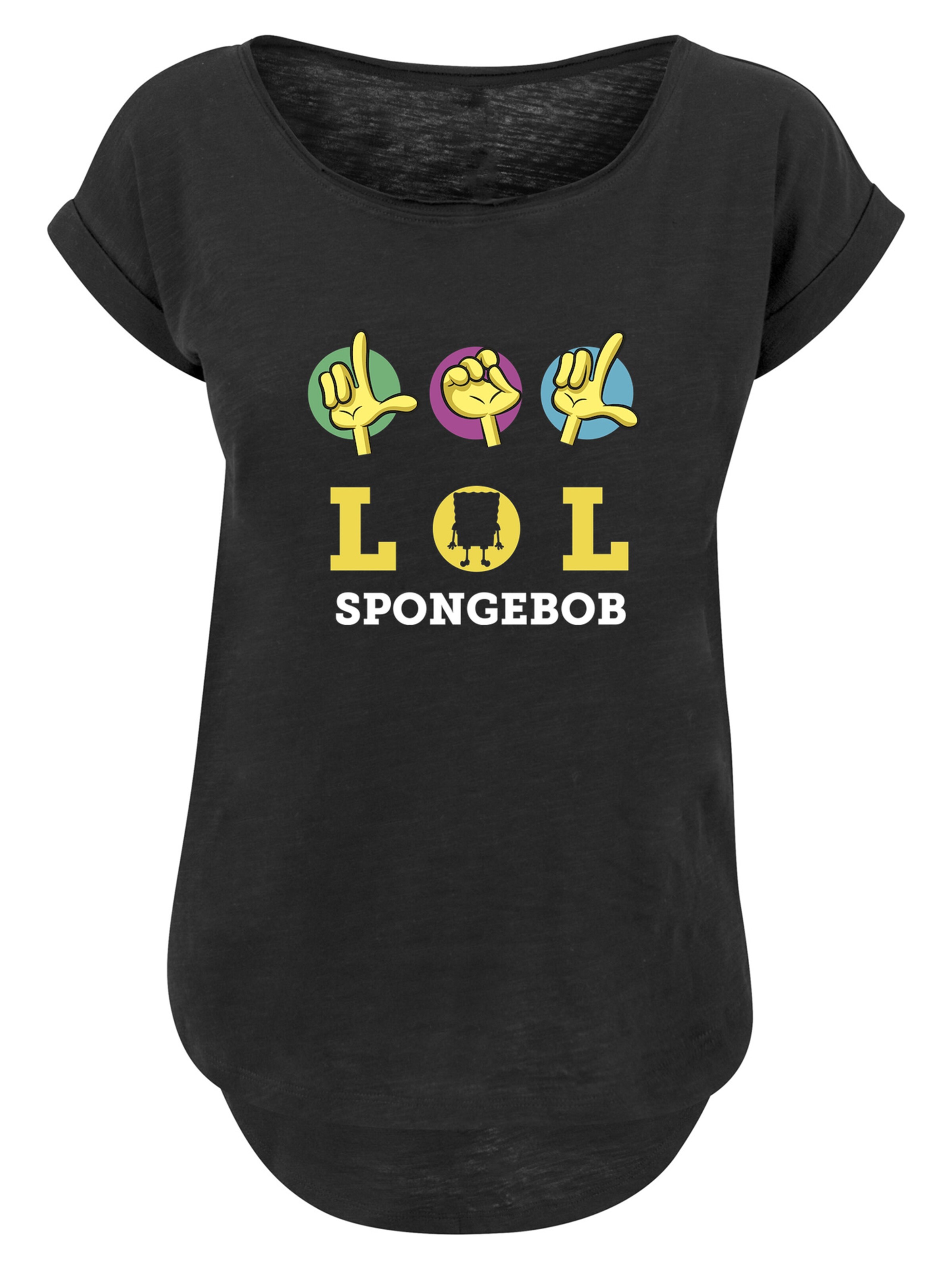 T-shirt 'Spongebob Schwammkopf LOL' F4NT4STIC en noir : devant