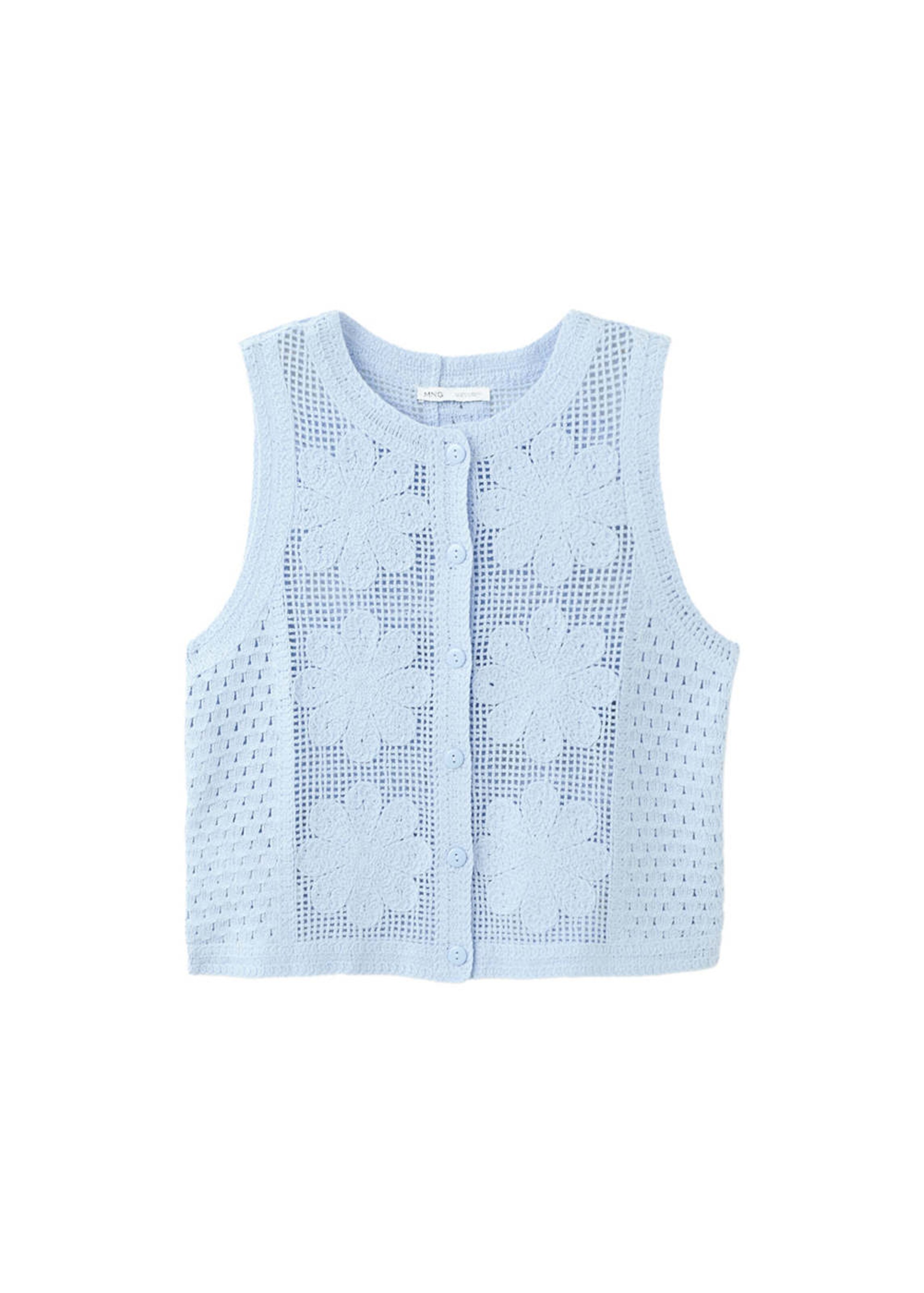 MANGO Vest 'Daisy' in Blue: front