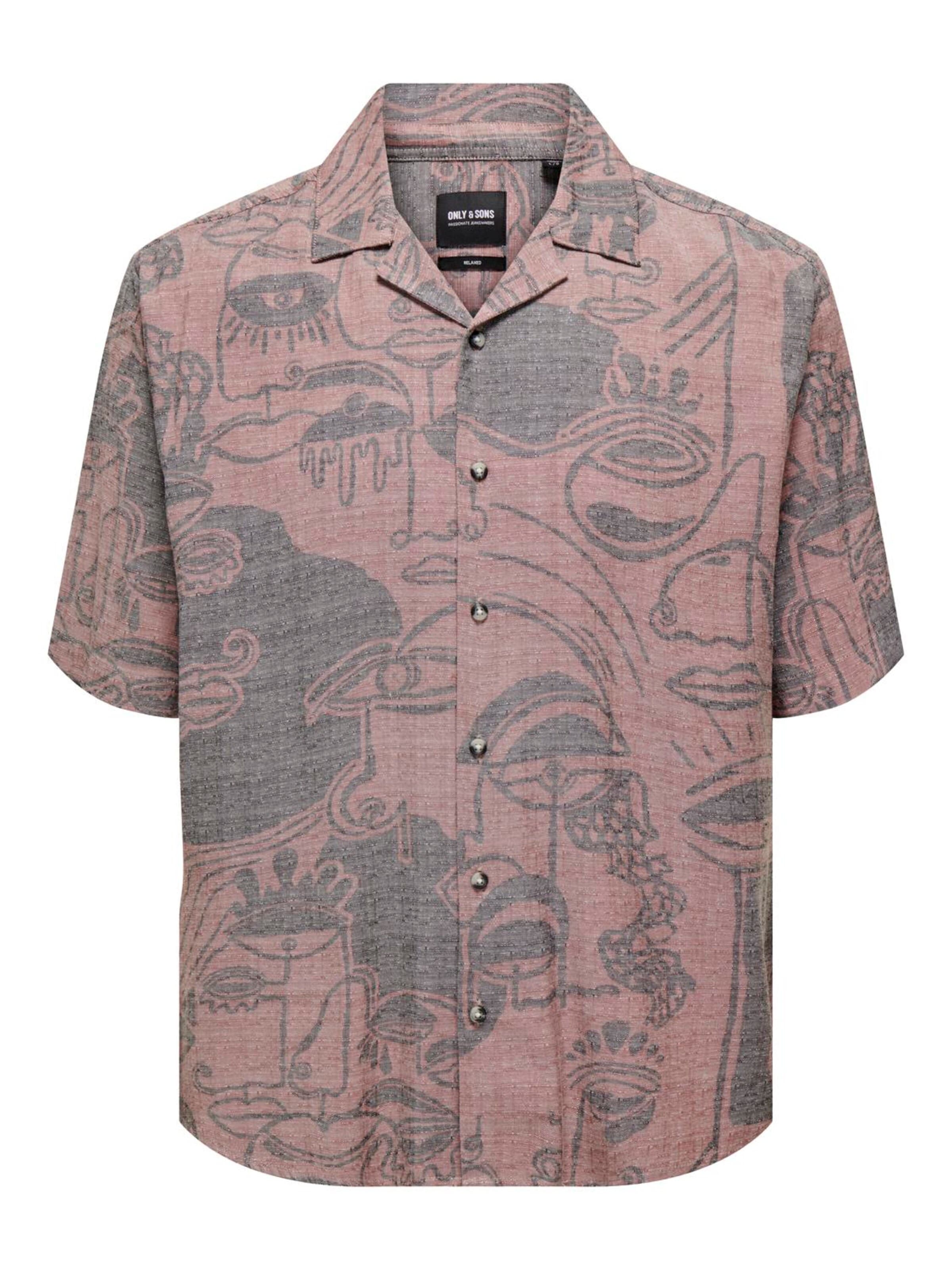 Only & Sons Comfort Fit Hemd '22026111'‌‌‌‌‌ in Rot: Vorderseite