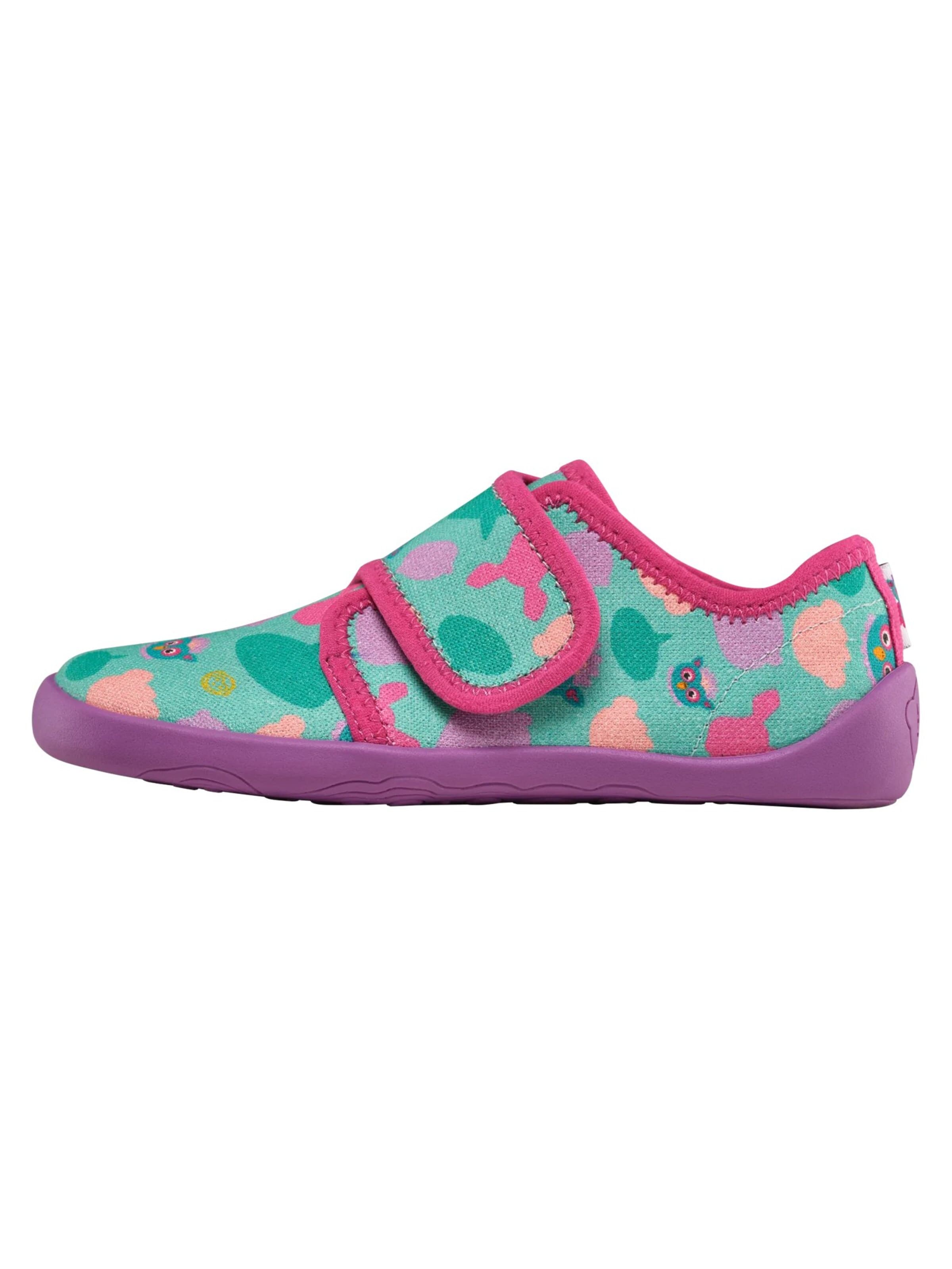 Affenzahn Slippers 'Hausschuh Baumwolle Movy' in Blue: front