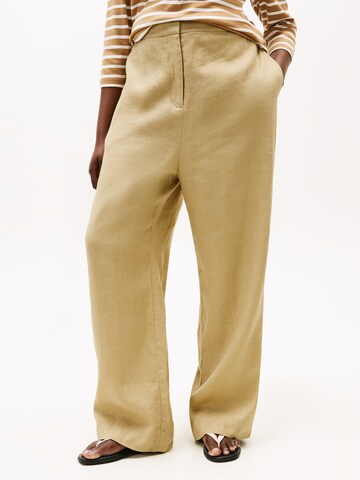 Tommy Hilfiger Curve Wide leg Παντελόνι 'ESS' σε μπεζ: μπροστά