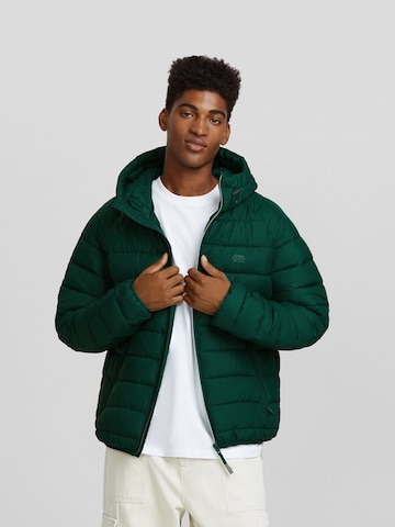 Bershka Prehodna jakna | zelena barva: sprednja stran