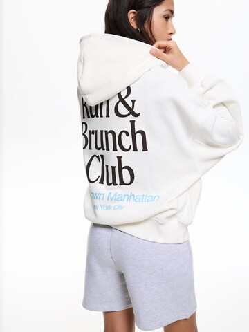 Pull&Bear Sweatjakke i hvid: forside