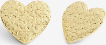 COACH Náušnice 'Signature Quilted Heart' - Zlatá: predná strana