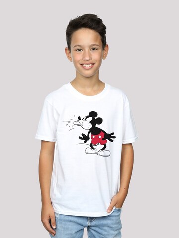 F4NT4STIC Shirt 'Disney Mickey Mouse Tongue' in Wit: voorkant