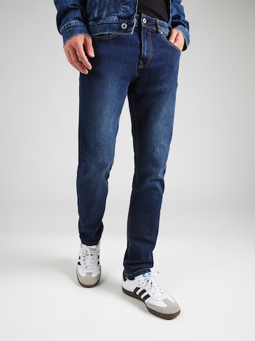 Coupe slim Jean 'TRACK' Pepe Jeans en bleu : devant