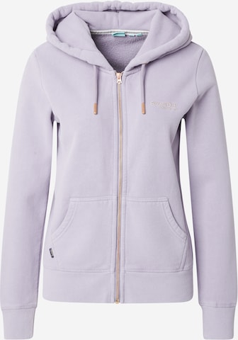 SuperdryGornji dio trenirke 'ESSENTIAL' - ljubičasta boja: prednji dio