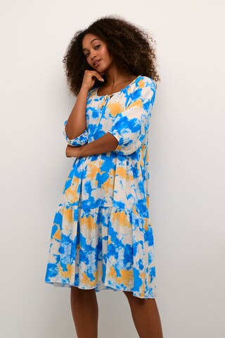 Cream Dress 'Kira' in Blue: front