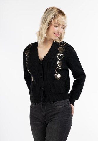 MYMO Knit cardigan 'Nolie' in Black: front