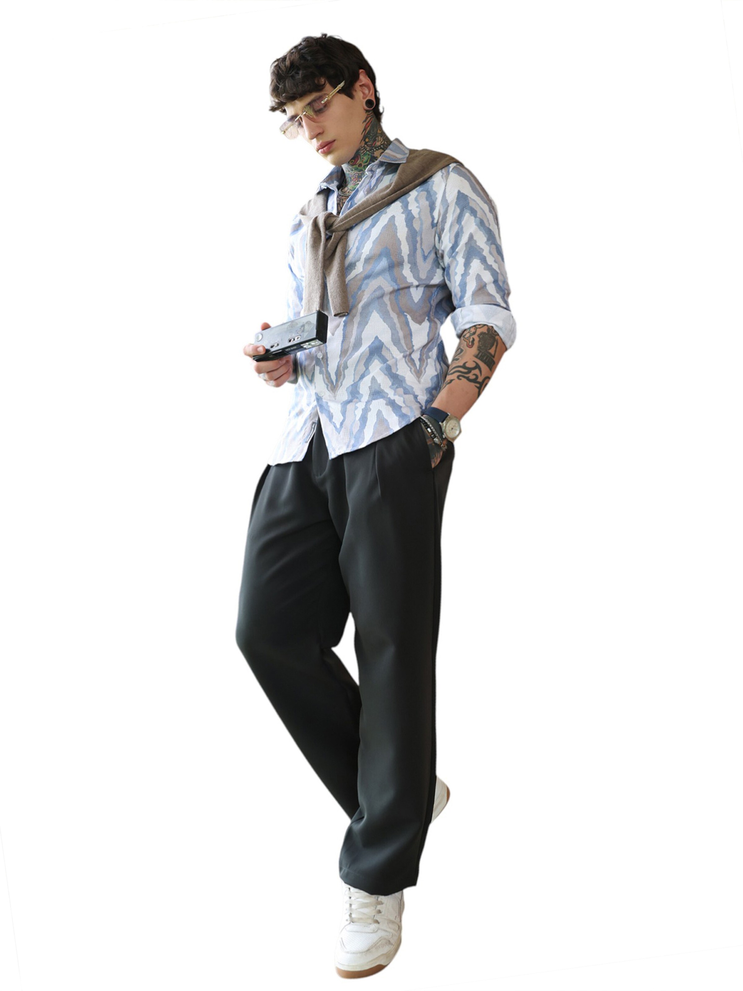 Campus Sutra Средняя посадка Рубашка 'Kyra' в Синий