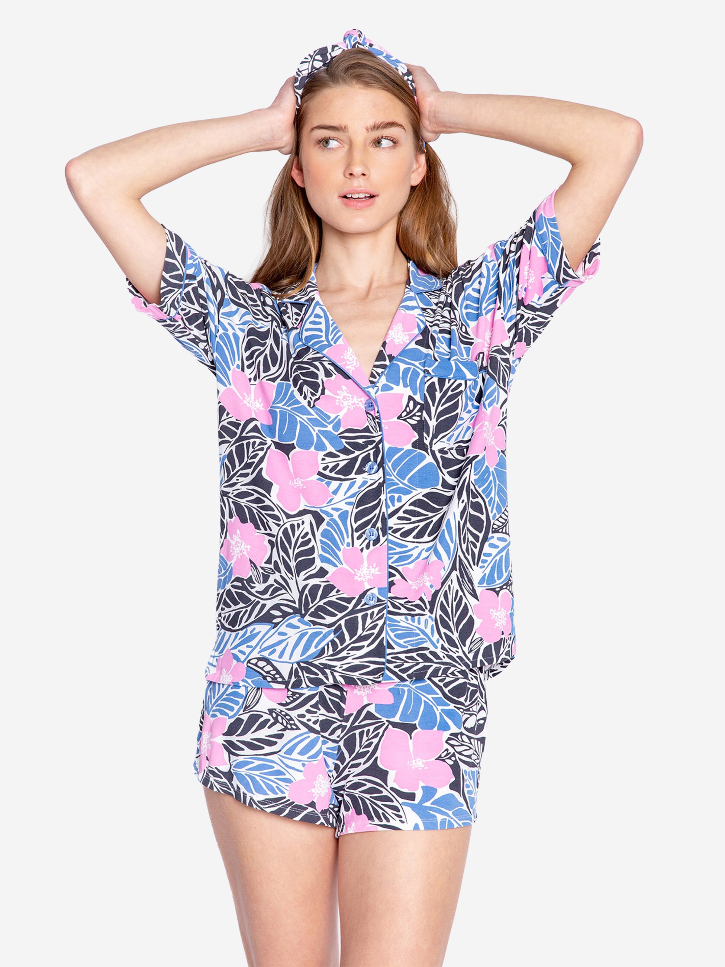 PJ Salvage Pajama ' Bali Bound ' in Blue: front