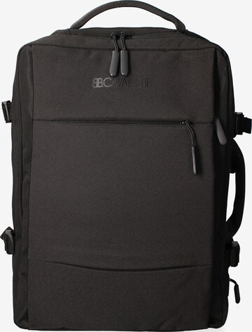 Zaino 'Zaino Unisex Nylon 100% con Zip e Tasche Multifunzionali - 30x42x16 cm' di B. Cavalli in nero: frontale