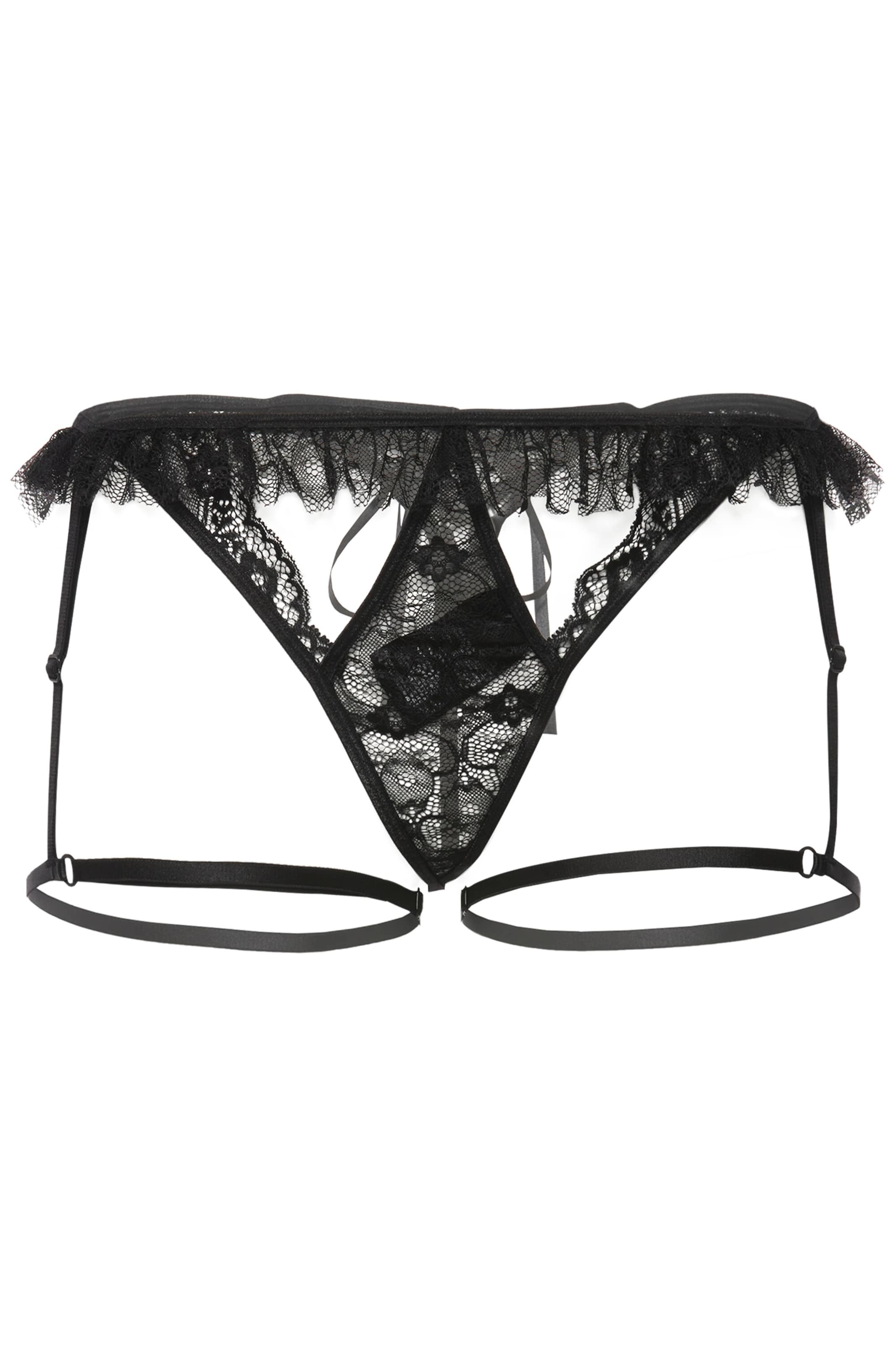 Ulla Popken String in Black: front