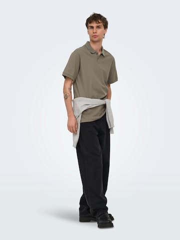 Only & Sons Poloshirt 'ONSBEN' in Braun