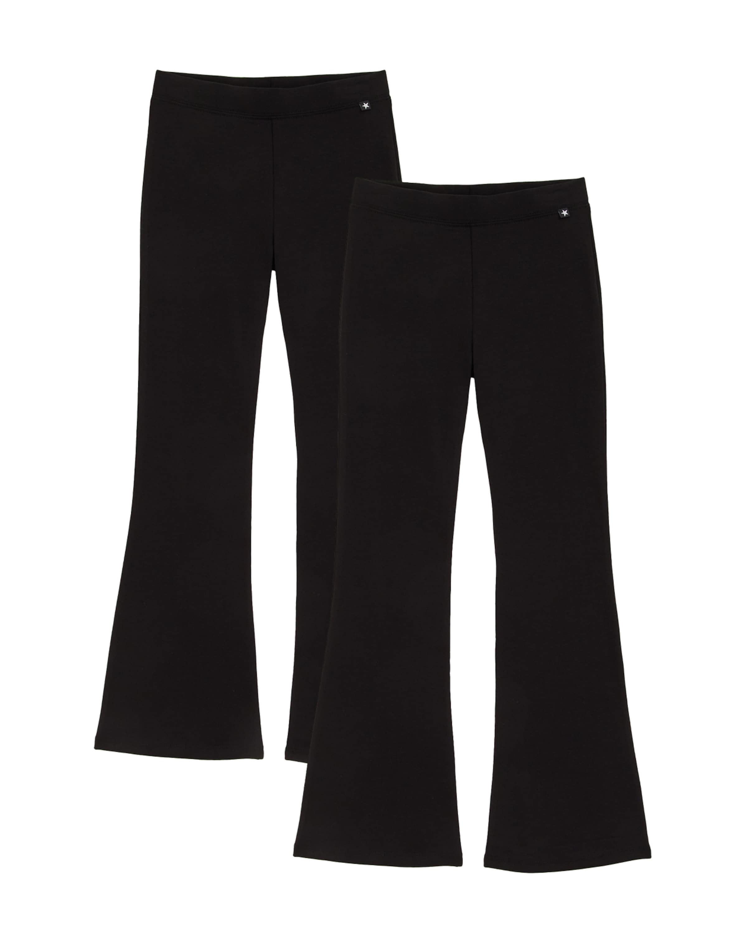 WE Fashion Расклешенный Леггинсы в Черный: спереди