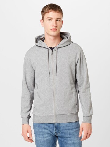 Hackett London Zip-Up Hoodie in Grey: front