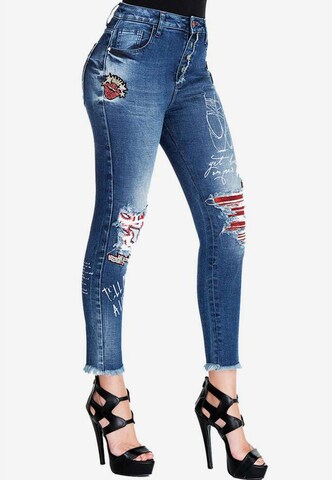 CIPO & BAXX Skinny Jeans in Blauw: voorkant