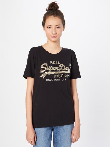 T-shirt Superdry en noir : devant