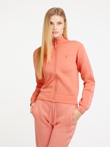 GUESS Zip-Up Hoodie 'Allie' in Orange: front