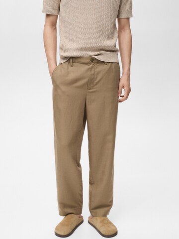 MANGO MAN Regular Pants 'RUSTIC' in Brown: front