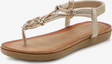 LASCANA Teenslipper in Beige: voorkant