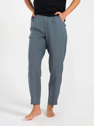 Regular Pantalon 'Linen Home Office Trousers Unisex' HACOY en gris