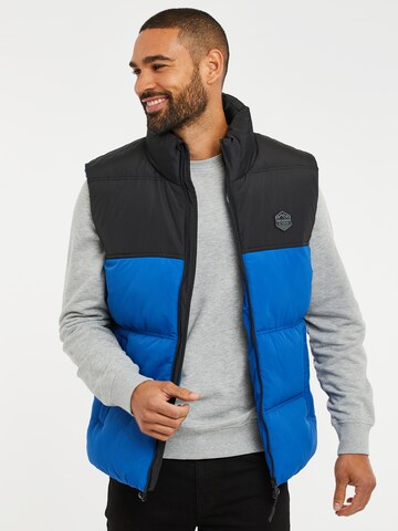 Threadbare Vest 'THB Jacket Gilet Lethame' in Blue: front