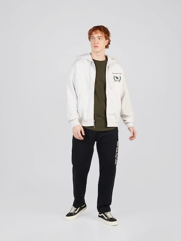 Abercrombie & Fitch Zip-Up Hoodie 'PREMIUM TECH' in White