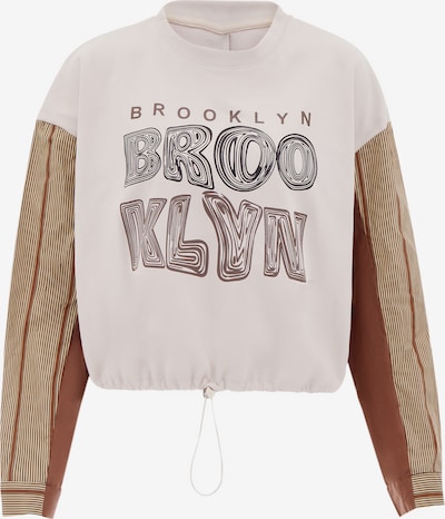 HOMEBASE Sweater majica u bež / smeđa / crna / vuneno bijela, Pregled proizvoda