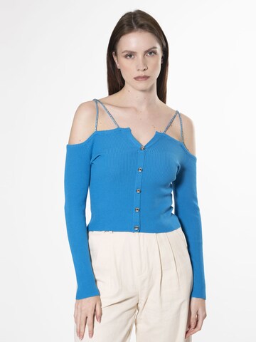 Influencer Knit cardigan in Blue