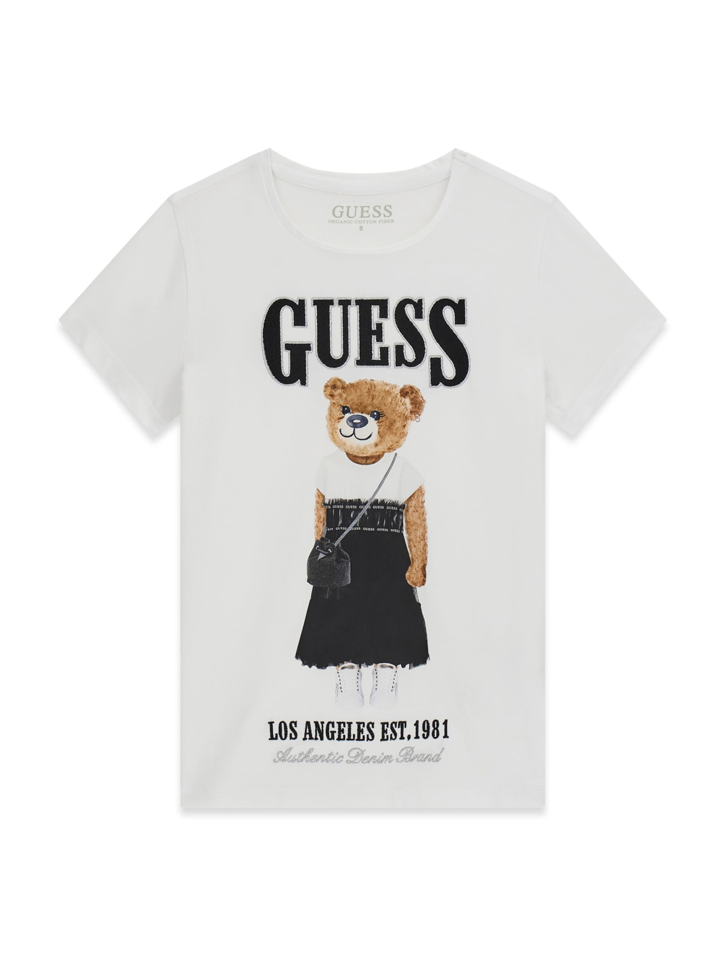 GUESS - Camiseta en blanco: frente