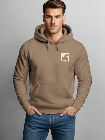Neverless Sweatshirt 'Pine Trees' in Brown