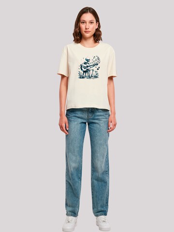 F4NT4STIC Shirt 'Skelett spielt Gitarre, Musik, Liebe' in Yellow