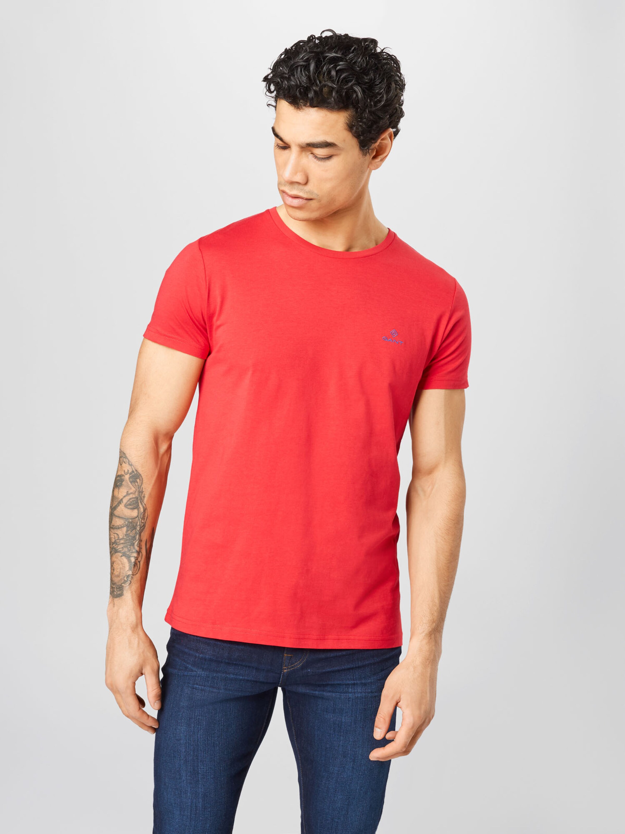 Più sostenibile Abbigliamento GANT Maglietta in Rosso Chiaro 