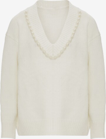 Pull-over caissa en blanc : devant