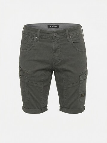 KOROSHI - regular Pantalón vaquero cargo en gris