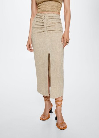 MANGO Skirt in Beige: front