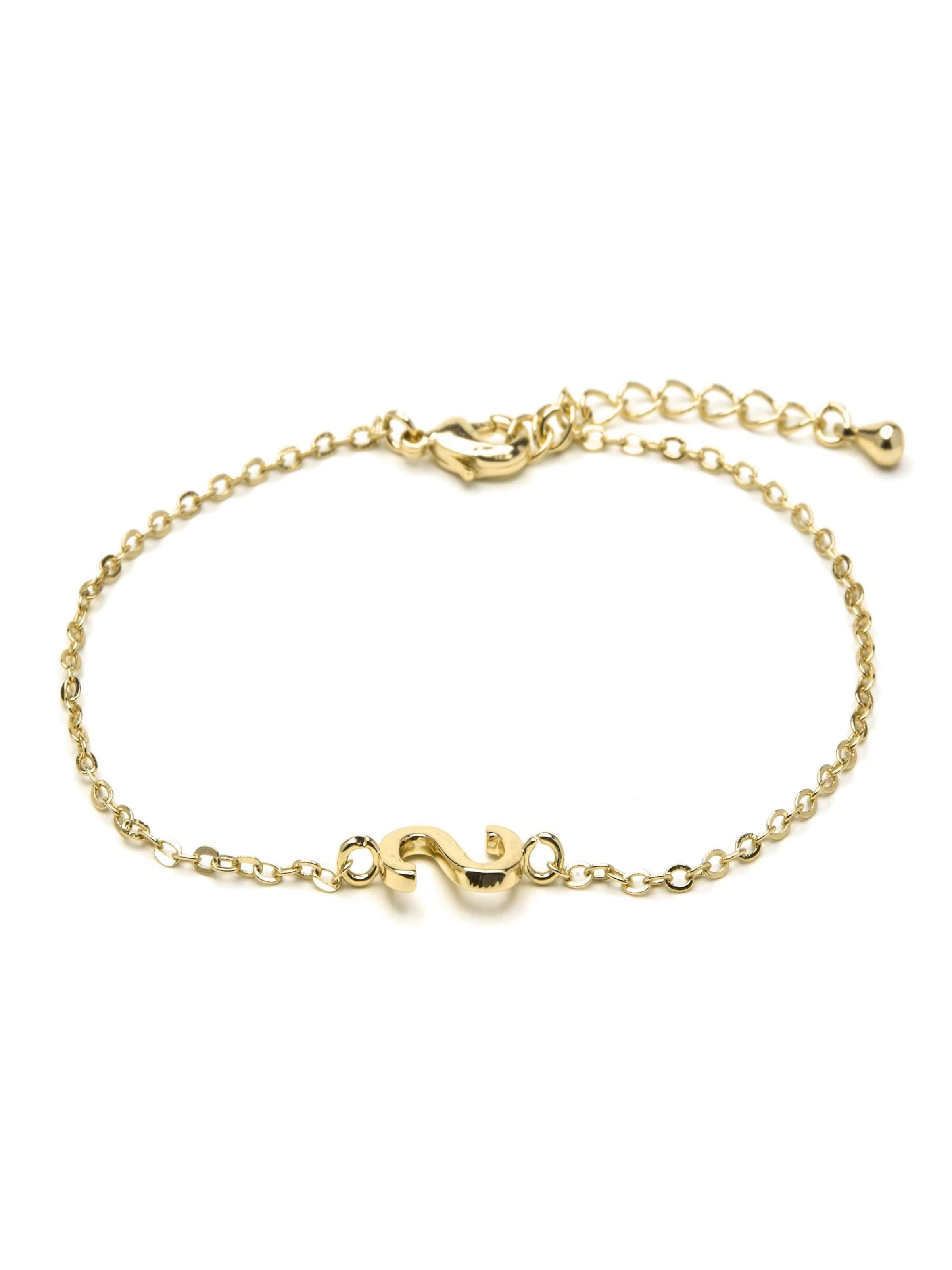 Luxenter Armbånd 'Alphabet S' i 19 cm i guld, Produktvisning