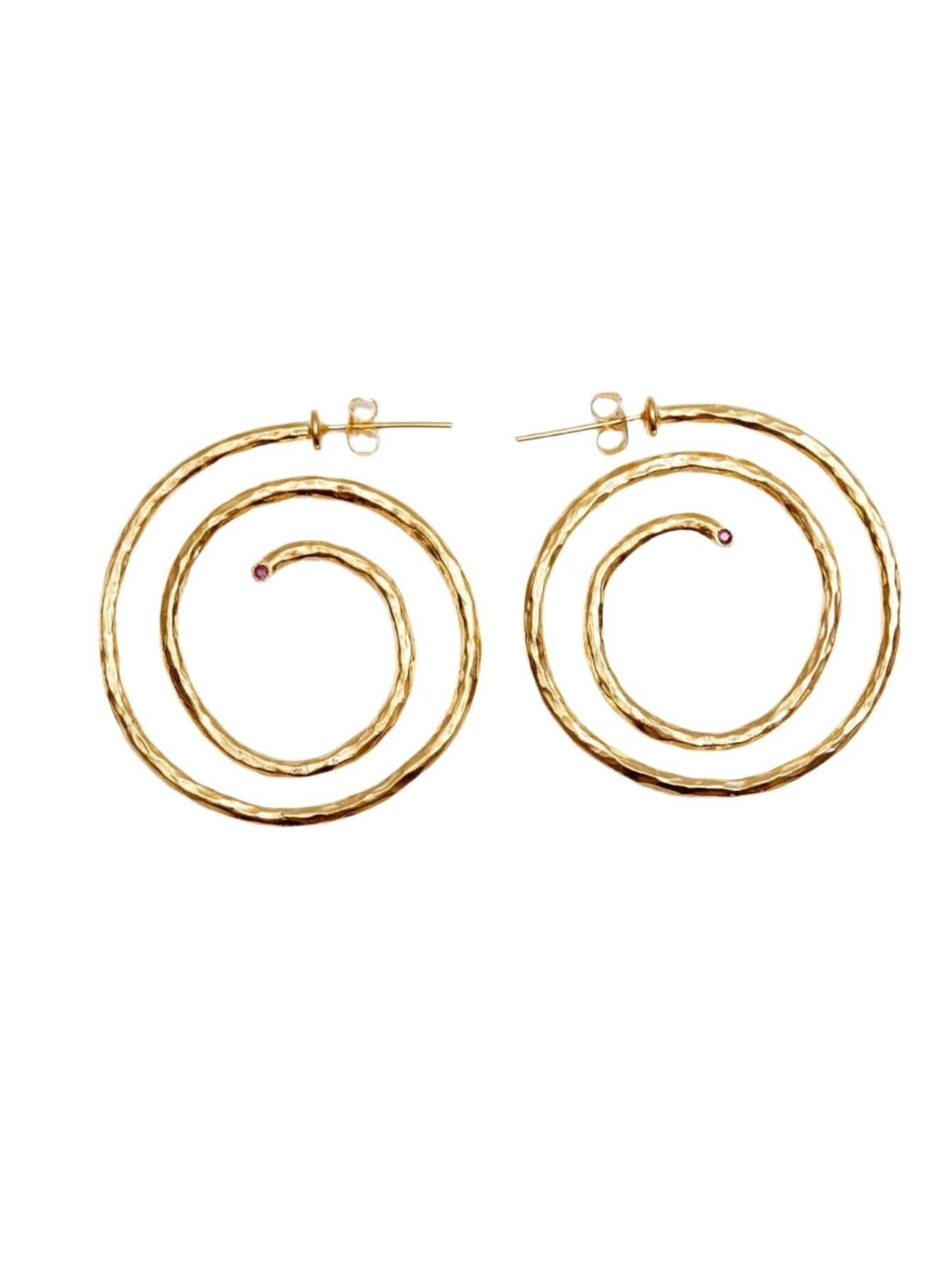 Boucles d'oreilles 'Helispheric' Les Reines en or : devant