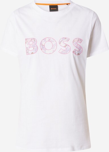BOSS Majica 'Elogo' u smeđa / lila / roza / bijela, Pregled proizvoda